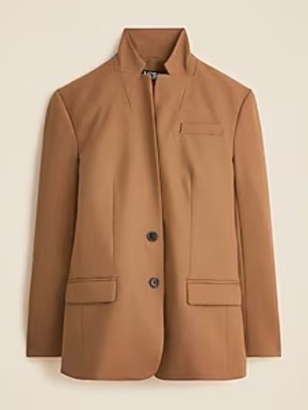 J. Crew Standing collar blazer in wool-blend flannel Warm Carmel color Size 8